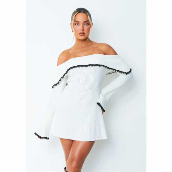 Дамски поли и рокли Missy Empire Trim Fold Over Mini Dress Missy Empire Trim Fold Over Mini Dress Дамски поли и рокли