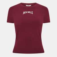 Jack Wills Graphic Baby Tee Ld54 Вино 
