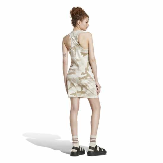Adidas Essentials 3-Stripes Camo Print Racer Back Tank Dress Womens  Дамски поли и рокли