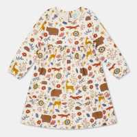 Lilly And Sid Multicoloured Animal Forest Print A Line Dress Lilly And Sid Multicoloured Animal Forest Print A Line Dress