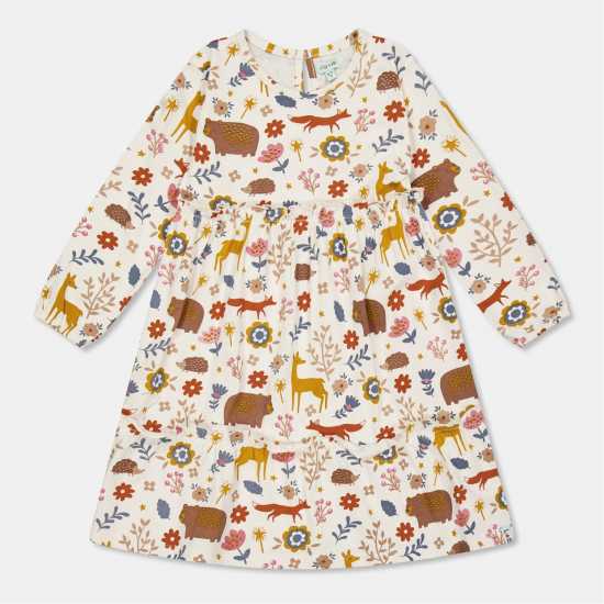 Lilly And Sid Multicoloured Animal Forest Print A Line Dress  