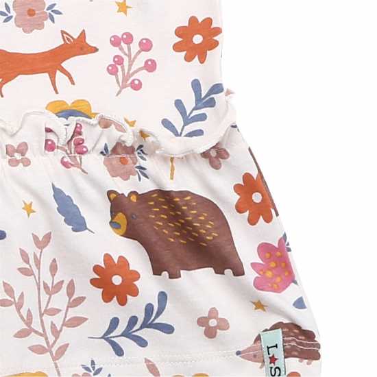 Lilly And Sid Multicoloured Animal Forest Print A Line Dress  