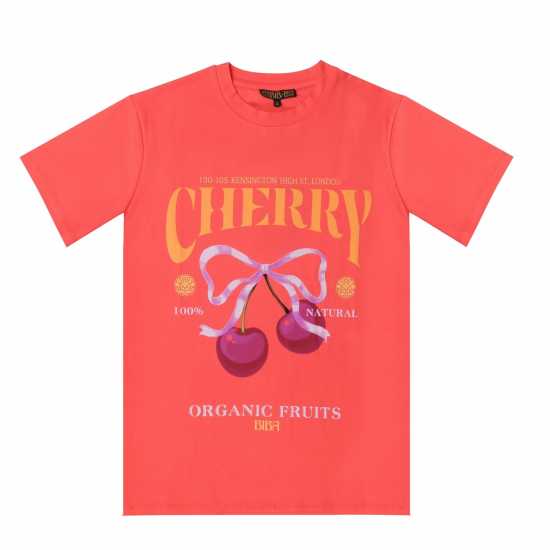 Дамски тениски и фланелки Biba Graphic Tee Ld53 череша Biba Graphic Tee Ld53 череша Дамски тениски и фланелки
