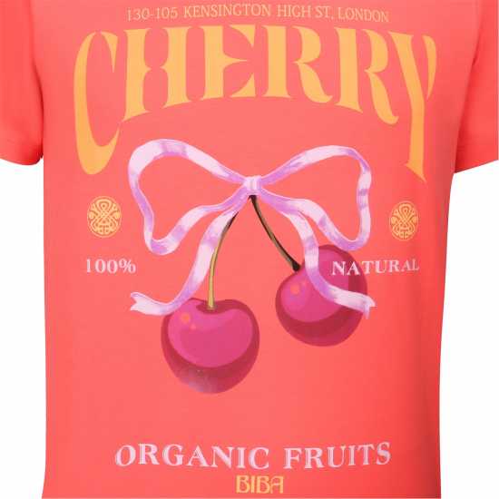 Дамски тениски и фланелки Biba Graphic Tee Ld53 череша Biba Graphic Tee Ld53 череша Дамски тениски и фланелки