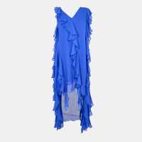 Biba Ruffle Dip Drs Ld53 Blue Дамски поли и рокли