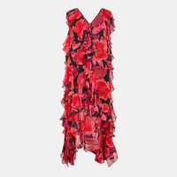 Biba Ruffle Dip Drs Ld53 Floral Print Дамски поли и рокли