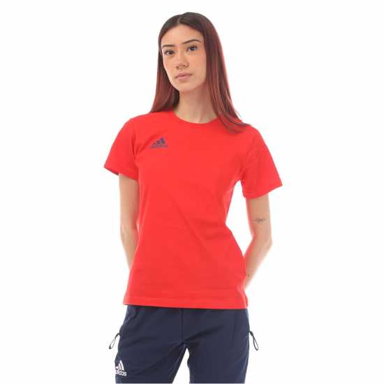 Дамски тениски и фланелки Adidas Co Tee W Ld99 Червено Adidas Co Tee W Ld99 Червено Дамски тениски и фланелки