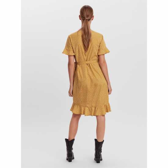 Vero Moda Дамска Рокля Henna Dress Жълто жатка Дамски поли и рокли
