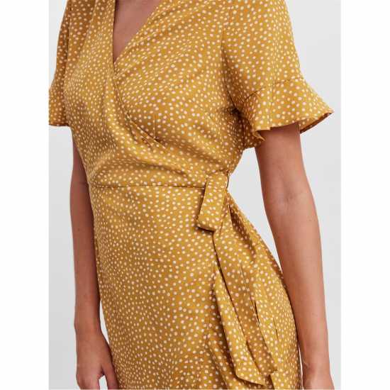 Vero Moda Дамска Рокля Henna Dress Жълто жатка Дамски поли и рокли