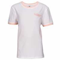 Soulcal Тениска Embroidered Ringer T Shirt Womens White Дамски тениски и фланелки