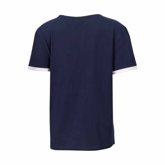 Soulcal Тениска Embroidered Ringer T Shirt Womens Navy Дамски тениски с яка