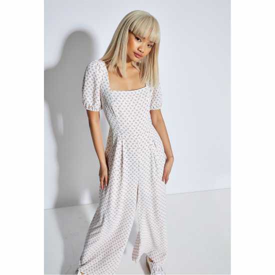 Дамски поли и рокли Glamorous White Pink Cluster Ditsy Jumpsuit Glamorous White Pink Cluster Ditsy Jumpsuit Дамски поли и рокли