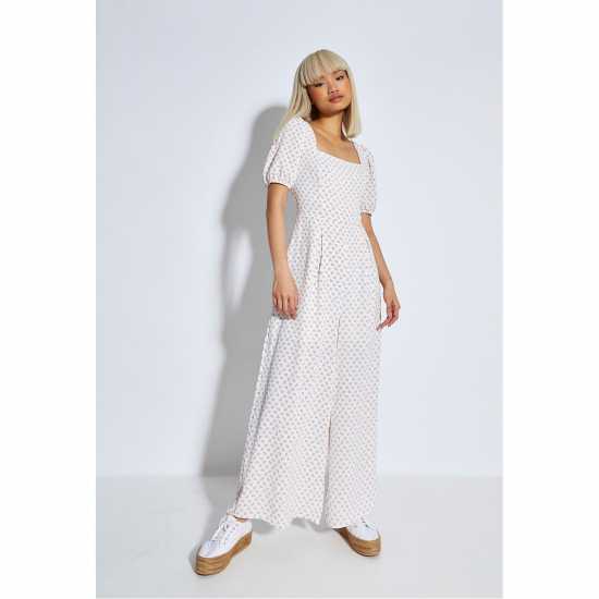 Дамски поли и рокли Glamorous White Pink Cluster Ditsy Jumpsuit Glamorous White Pink Cluster Ditsy Jumpsuit Дамски поли и рокли