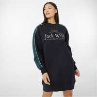 Блуза Обло Деколте Jack Wills Elin Crew Neck Sweatshirt Mini Dress  Дамски поли и рокли