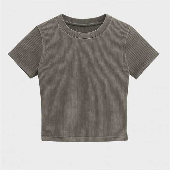 Acid Wash Cropped Tshirt Acid Wash Cropped Tshirt