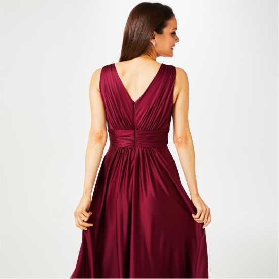 Biba Bridesmaid Dip Hem Maxi Dress Ягода Дамски поли и рокли