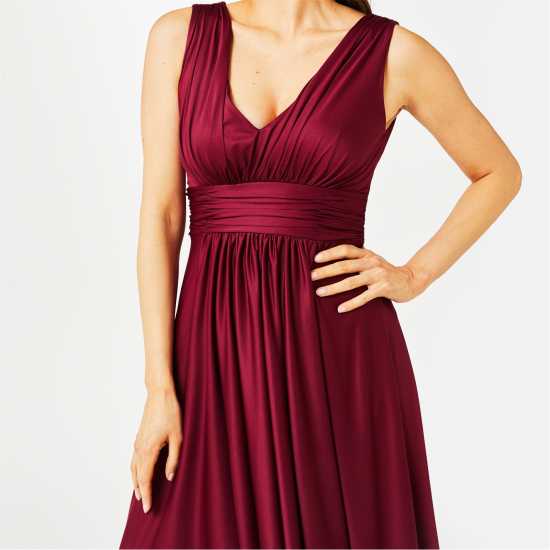 Biba Bridesmaid Dip Hem Maxi Dress Ягода Дамски поли и рокли