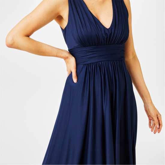 Biba Bridesmaid Dip Hem Maxi Dress Морска синьо Дамски поли и рокли