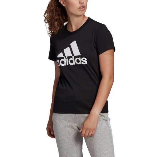 Adidas Essentials Logo T-Shirt Womens BOS Черен Дамски тениски и фланелки