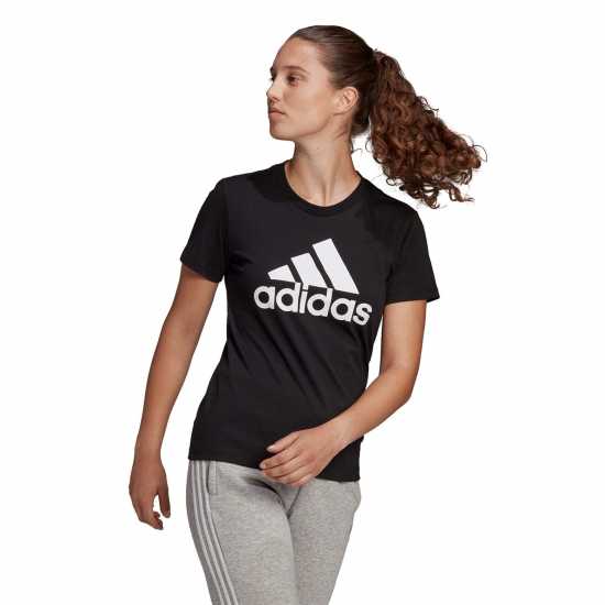 Adidas Essentials Logo T-Shirt Womens BOS Черен Дамски тениски и фланелки