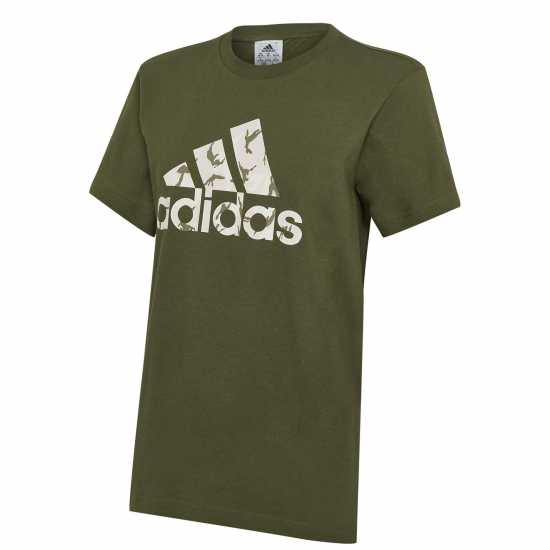 Adidas Qt T-Shirt Womens BOS Grn Camo Дамски тениски с яка