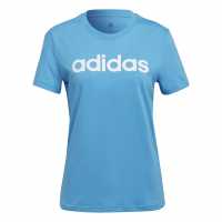 Adidas Qt T-Shirt Womens Linear Blue Дамски тениски с яка
