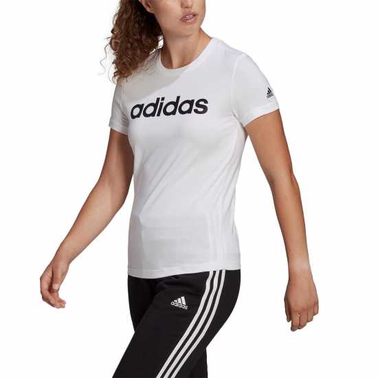 Adidas Essentials Logo T-Shirt Womens Линейна бяла Дамски тениски и фланелки
