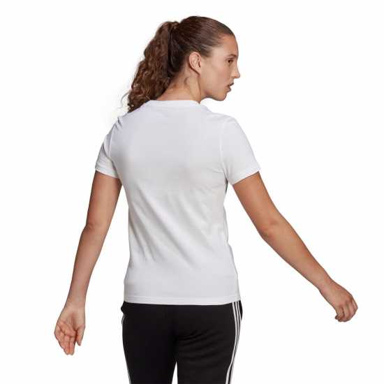 Adidas Qt T-Shirt Womens Linear White Дамски тениски с яка