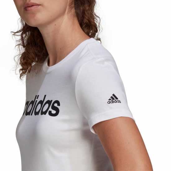 Adidas Essentials Logo T-Shirt Womens Линейна бяла Дамски тениски и фланелки