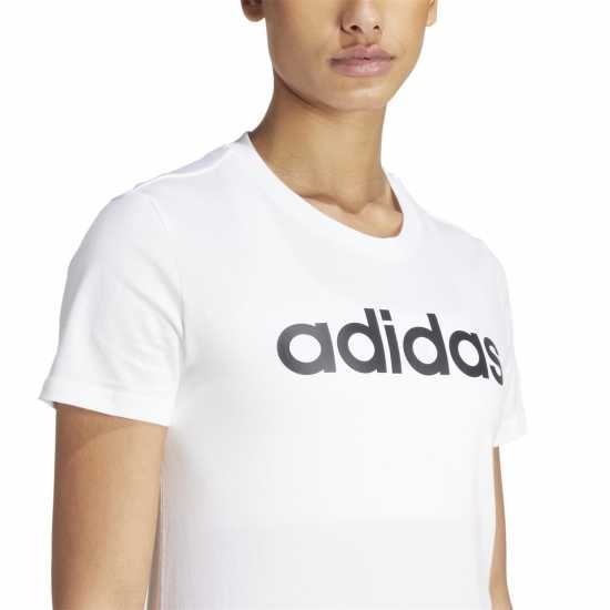Adidas Essentials Logo T-Shirt Womens Линейна бяла Дамски тениски и фланелки