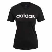 Adidas Qt T-Shirt Womens Linear Black Дамски тениски с яка