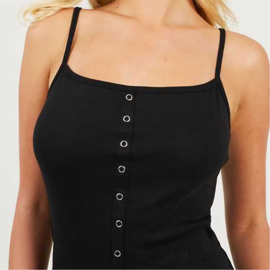 Brave Soul Button Through Mini Dress Черно Brave Soul Button Through Mini Dress Черно