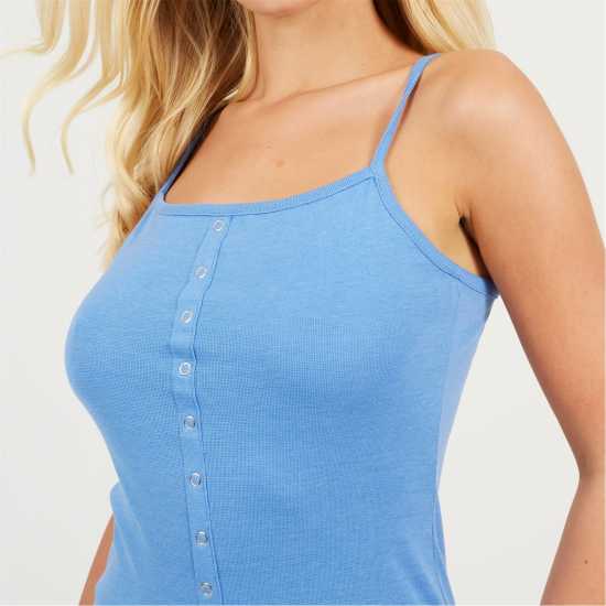 Brave Soul Button Through Mini Dress Ванилово синьо Brave Soul Button Through Mini Dress Ванилово синьо