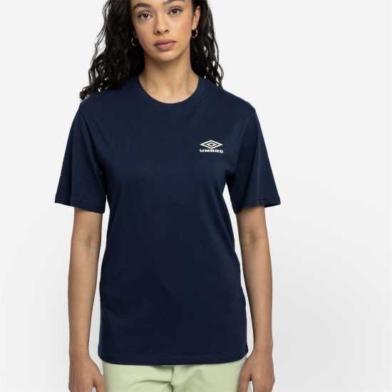 Umbro Boyfriend T-Shirt Womens Индиго/Морско зеле Дамски тениски и фланелки