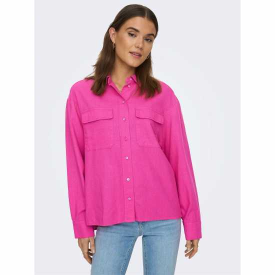 Only Caro Linen Shrt Ld99 Pink Yarrow Дамски ризи и тениски