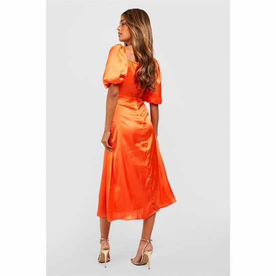 Дамски поли и рокли Influence Satin Midi Drs Ld99 Orange Influence Satin Midi Drs Ld99 Orange Дамски поли и рокли