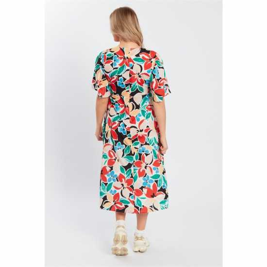 Influence V Neck Midi Drs Ld99  Дамски поли и рокли