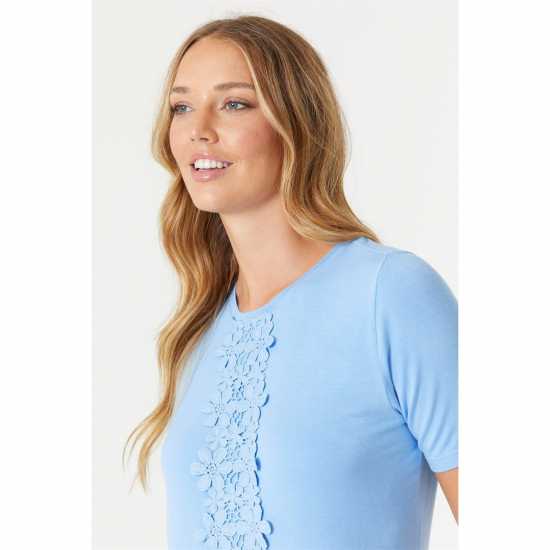 Be You Crochet Trim T-Shirt  Дамски пуловери и жилетки