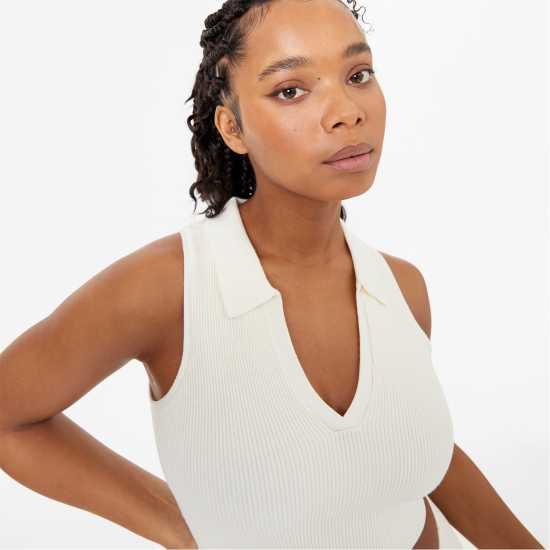 Дамски пуловери и жилетки Jack Wills Knitted Polo Crop Top Винтажно бяло Jack Wills Knitted Polo Crop Top Винтажно бяло Дамски пуловери и жилетки