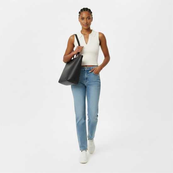 Jack Wills Knitted Polo Crop Top Винтажно бяло Jack Wills Knitted Polo Crop Top Винтажно бяло