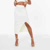 Jack Wills Knitted Midi Skirt Винтажно бяло Дамски пуловери и жилетки
