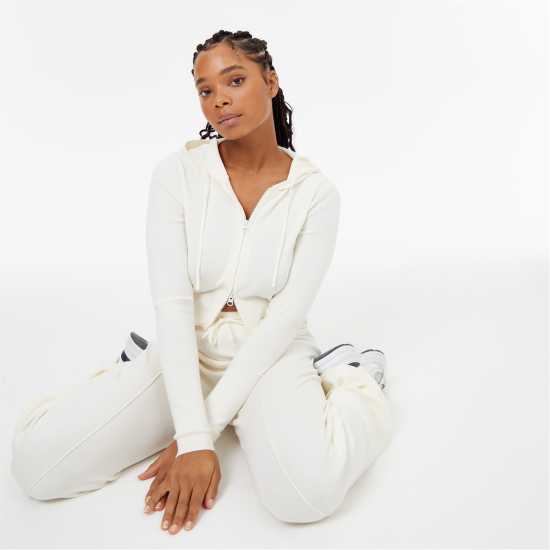 Jack Wills Knitted Zip Hoodie Винтажно бяло Дамски суичъри и блузи с качулки