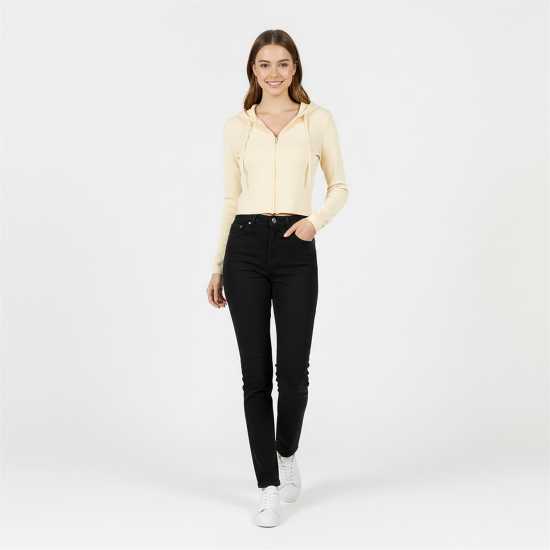 Jack Wills Knitted Zip Hoodie Women Винтажно бяло 