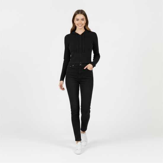 Jack Wills Knitted Zip Hoodie Women Черно 