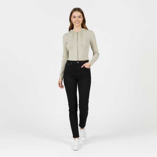 Jack Wills Knitted Zip Hoodie Women Камък 