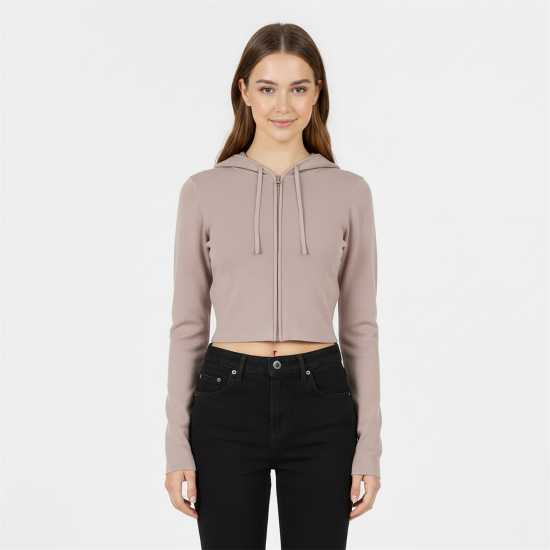 Jack Wills Knitted Zip Hoodie Women Тоуп 