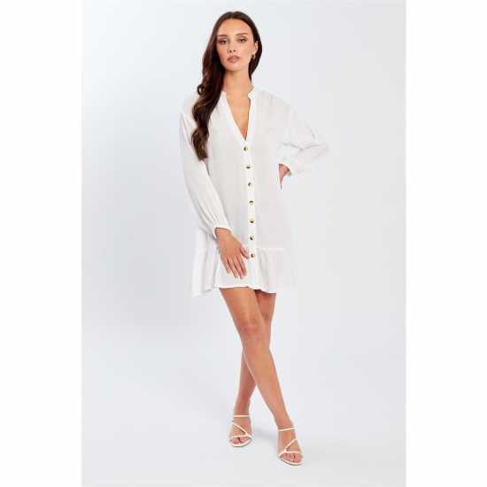 Дамски поли и рокли Influence Mini Smock Dres Ld99 White Influence Mini Smock Dres Ld99 White Дамски поли и рокли
