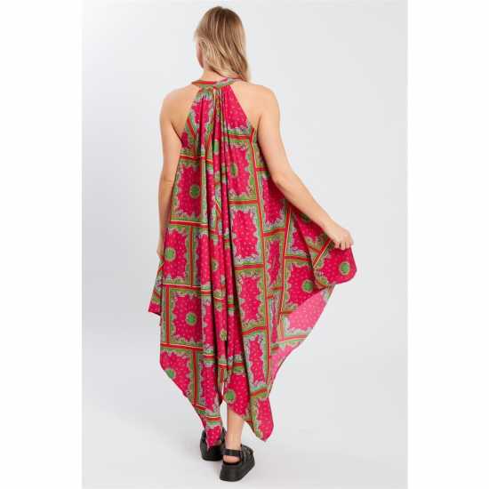 Violet Romance Hltr Nk Mdi Drs Ld99 Розово Дамски поли и рокли