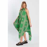 Violet Romance Hltr Nk Mdi Drs Ld99 Зелено Дамски поли и рокли