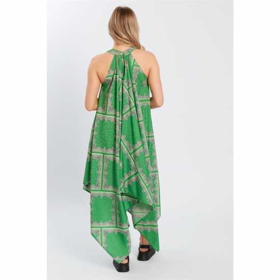 Violet Romance Hltr Nk Mdi Drs Ld99 Зелено Дамски поли и рокли